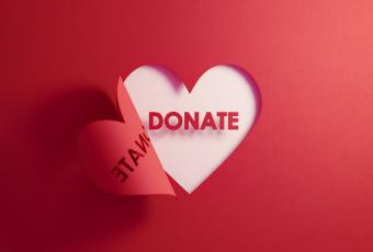 Heart with Donate in the center